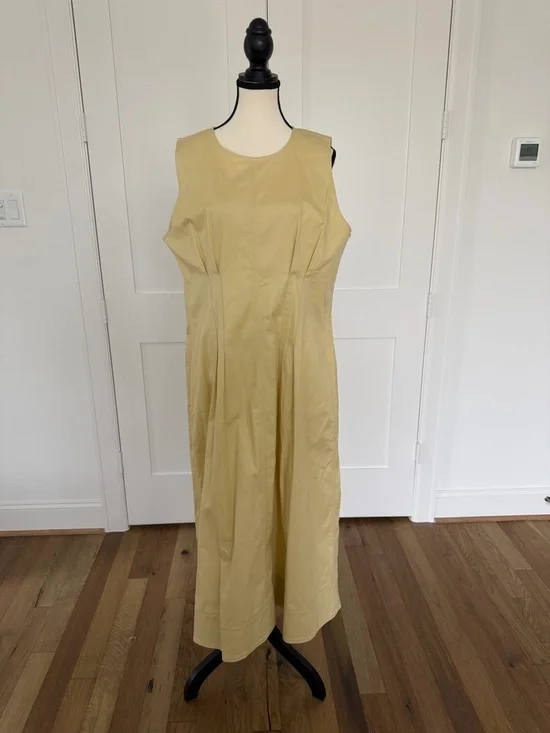 J.Crew Pintuck Midi Dress — Pale Yellow — Size 16 — NWT - Picture 7 of 16
